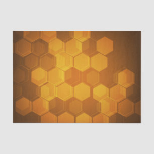 Orange honeycomb hexagon pattern tissue paper