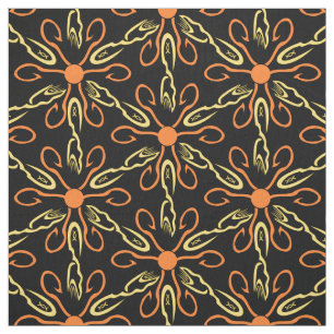 Orange Hook Yellow Hook Yellow Fish Flower Patter Fabric