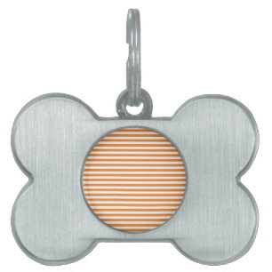 Orange Horizontal Stripes Pet ID Tag