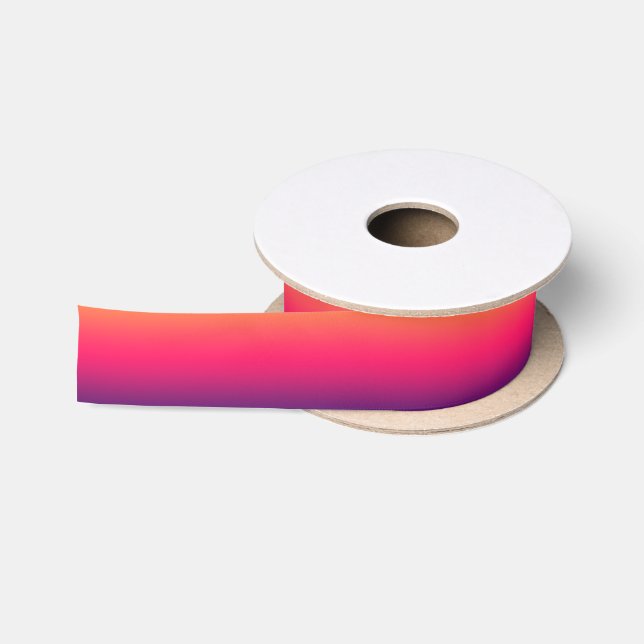 Orange Hot Pink and Purple Ombre Satin Ribbon (Spool)