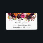Orange, Hot Pink, & Purple Floral 2 Return Address Label<br><div class="desc">Complete your Orange,  Hot Pink,  & Purple floral return address labels.

To use the address label- choose from two cursive fonts,  a print font,  or long name font for the name. You can use a 3rd line for the address in the address place.</div>