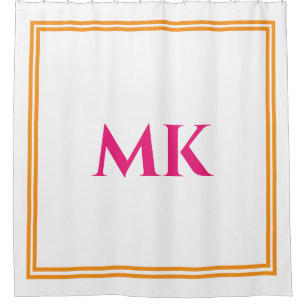 Orange Hot Pink White Monograms Name Stylish Decor