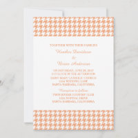 Orange Houndstooth Wedding Invite