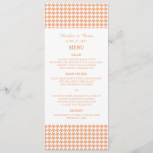 Orange Houndstooth Wedding Menu