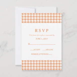 Orange Houndstooth Wedding Response Card