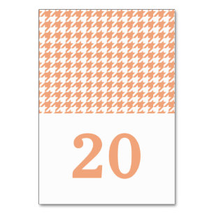 Orange Houndstooth Wedding Table Card