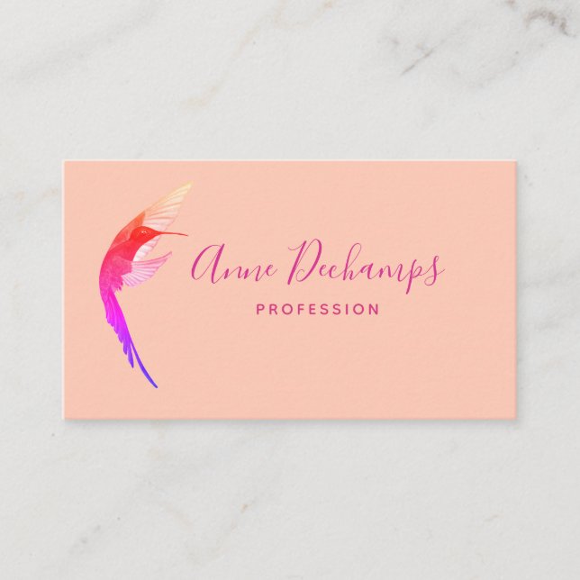 Orange Hummingbird Business Card (Front)