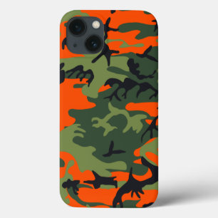 Orange Hunter Camo iPhone 13 Case
