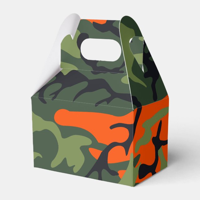 Orange Hunter Camo Favor Box (Front Side)