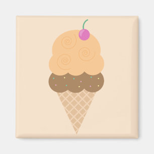 Orange Ice Cream Cone Magnet