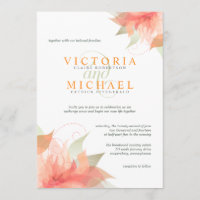 Orange Ice Metallic Blanc Mariage Invitations 2