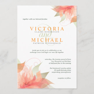 Orange Ice Metallic Blanc Mariage Invitations 2