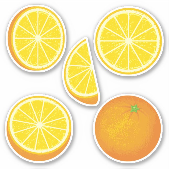 Orange Icon Set Stickers (Front)