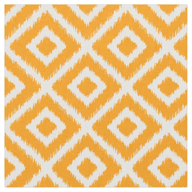 Orange Ikat Diamonds Fabric (Close Up)
