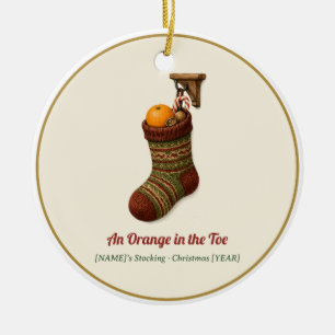 Orange in the Toe Personalized Stocking Ornament