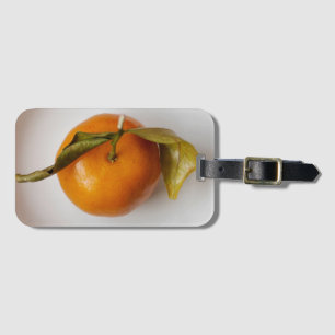 Orange in White Plate Fine Art Photograph Luggage Tag