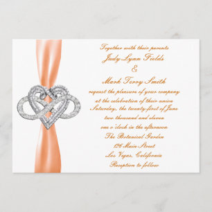 Orange Infinity Heart Wedding Invitation