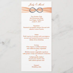 Orange Infinity Wedding Menu Card