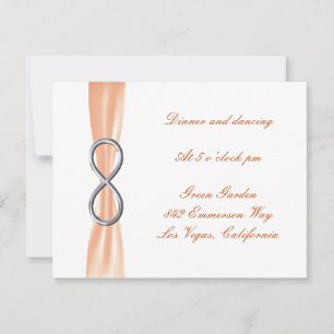 Orange Infinity Wedding Reception Card