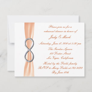 Orange Infinity Wedding Rehearsal Dinner Invite
