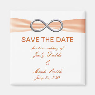 Orange Infinity Wedding Save The Date Magnet