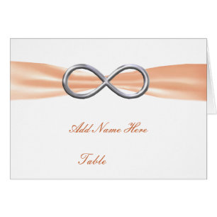 Orange Infinity Wedding Table Place Card