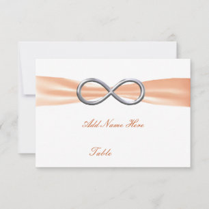 Orange Infinity Wedding Table Place Card