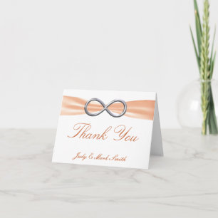 Orange Infinity Wedding Thank You Card