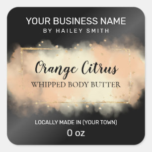 Orange Ink Black Whipped Body Butter Labels