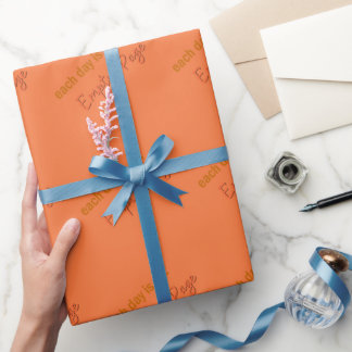 Orange Inspirational Quote Typography Wrapping Paper