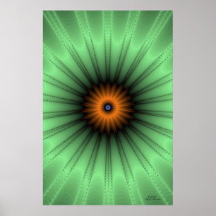 Orange Iris Fractal Poster