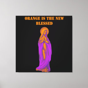 Orange is the New Blessed Virgin Mary Icon Canvas Print