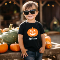 Orange Jack-O-Lantern Pumpkin Cute Halloween Name