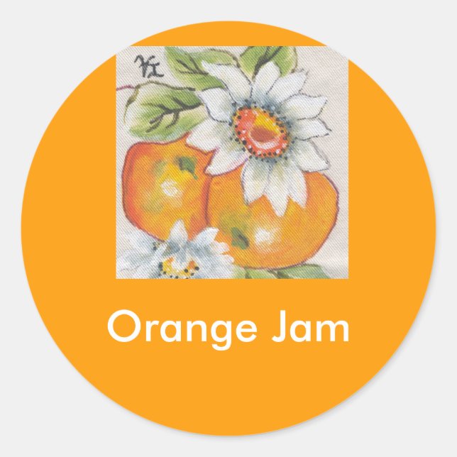 orange jam classic round sticker (Front)