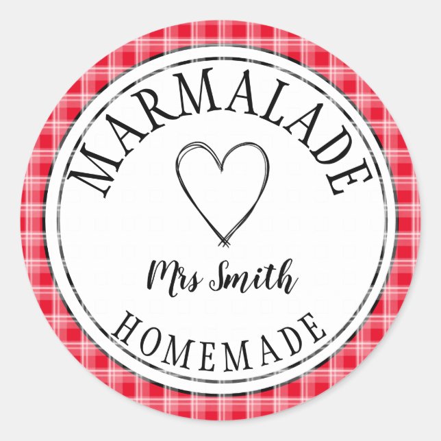 orange jam or marmalade classic round sticker (Front)