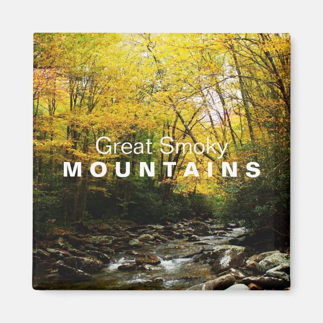 Orange Jaune Automne Great Smoky Mountains aimant (Devant)