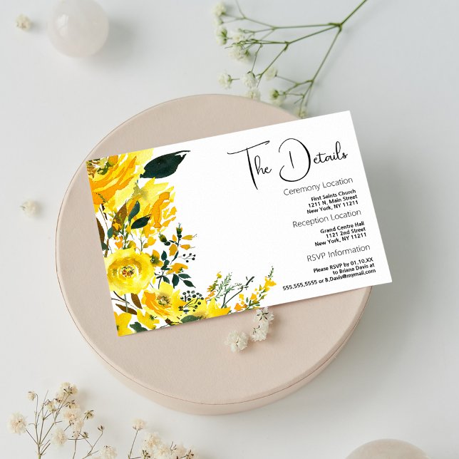 Orange jaune botanique d'été Détails Carte (Orange yellow summer botanic floral Details)