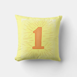 Orange jaune Numéro un Coussin