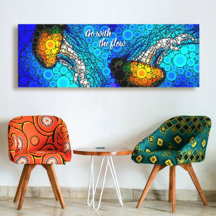 Orange Jellyfish Ocean Go With The Flow Colourful Canvas Print