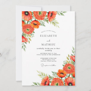 Orange Joyous Meadow Wedding Invitation