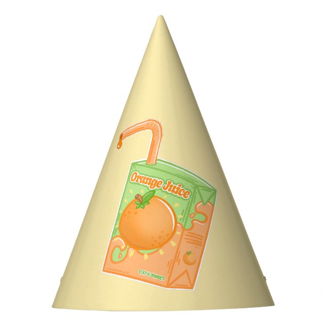 Orange Juice Box Birthday Party Hat (Front)