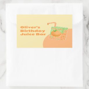Orange Juice Box Birthday Party Sticker