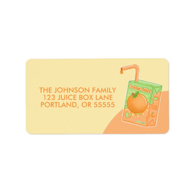 Orange Juice Box  Label (Front)