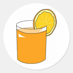 Orange Juice Classic Round Sticker