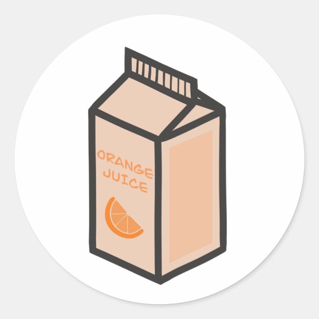 Orange Juice Classic Round Sticker (Front)