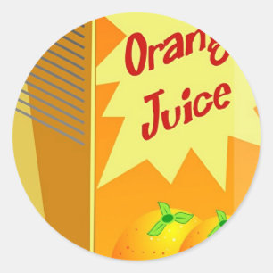Orange Juice Classic Round Sticker