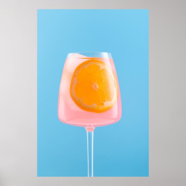Orange juice in clear drinking glass poster (Front)