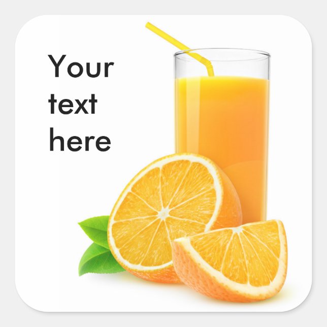 Orange juice square sticker (Front)