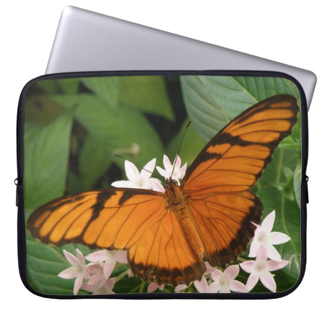 Orange Julia Butterfly Laptop Sleeve (Front)