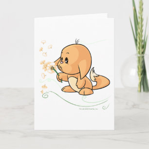 Orange Kacheek wish on a dandelion Card